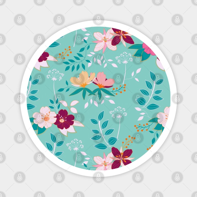 Spring floral pattern in vibrant colour combinations Magnet by CalliLetters